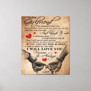 Love Quote voor Vriendin Beste cadeau voor vrouw Canvas Afdruk
