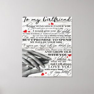 Love Quote voor Vriendin cadeau voor overeenkome Canvas Afdruk