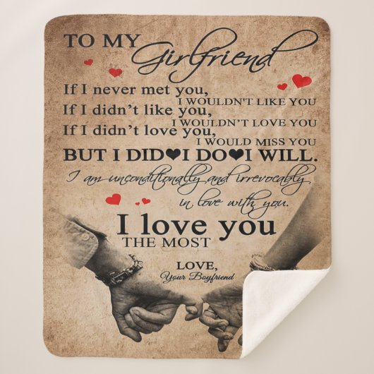 Love Quote voor Vriendin | Funny Quottes Gift Sherpa Deken (Voorkant)