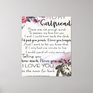 Love Quote voor Vriendin Lovely Couple Cadeau Canvas Afdruk