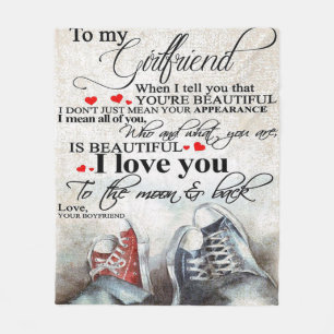 Love Quote voor Vriendin   Lovely Couple Cadeau Fleece Deken