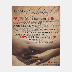 Love Quote voor Vriendin   Trendy Gift Fleece Deken