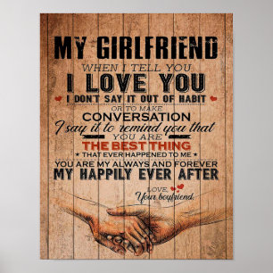 Love Quote voor Vriendin, Vriendin Birthday Gift Poster