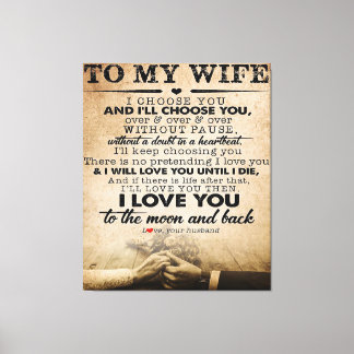 Love Quote voor Wife | Beste en perfecte cadeautje Canvas Afdruk