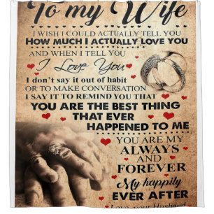 Love Quote voor Wife Beste en perfecte cadeautje Douchegordijn