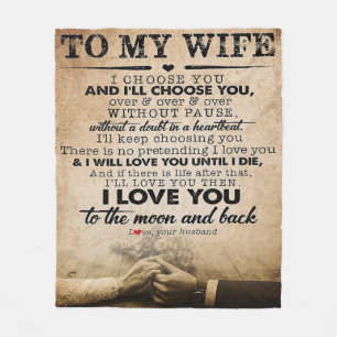Love Quote voor Wife   Beste en perfecte cadeautje Fleece Deken