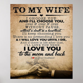 Love Quote voor Wife | Beste en perfecte cadeautje Poster