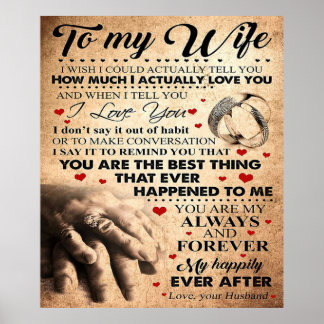 Love Quote voor Wife | Beste en perfecte cadeautje Poster