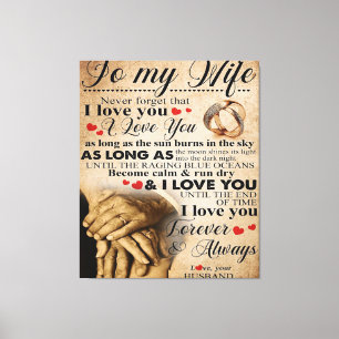 Love Quote voor Wife Cute Family Gift Canvas Afdruk