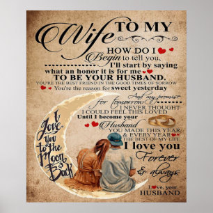 Love Quote voor Wife Cute Family Gift Poster