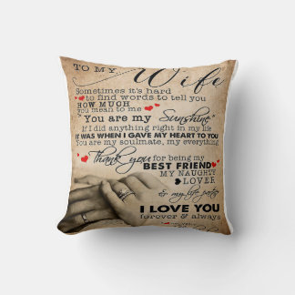 Love Quote voor Wife | Home Decor Cft Kussen