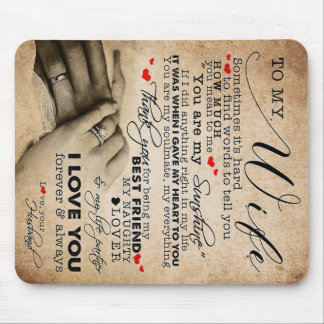 Love Quote voor Wife | Home Decor Cft Muismat