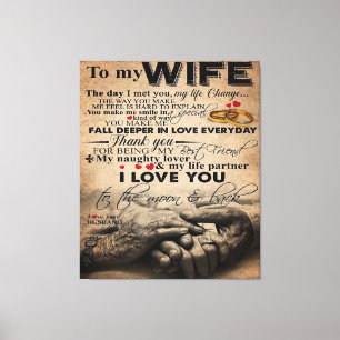 Love Quote voor Wife   Losief Cadeau voor de vrouw Canvas Afdruk