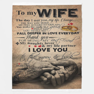Love Quote voor Wife   Losief Cadeau voor echtgeno Fleece Deken