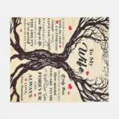 Love Quote voor Wife | Retro Ànd Gift Fleece Deken (Voorkant (Horizontaal))