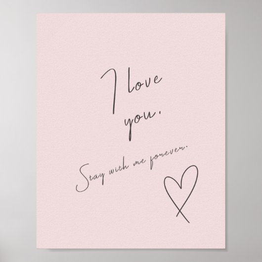Love Quote Wedding Valentijnsdag Blush Pink Poster (Voorkant)