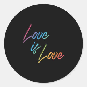 Love Rainbow Color Cute Happy Positive Quote Graph Ronde Sticker