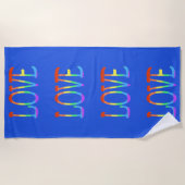 Love Rainbow Colors Word Beach Serviettes (Devant)