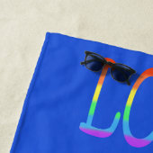 Love Rainbow Colors Word Beach Serviettes (En situation)