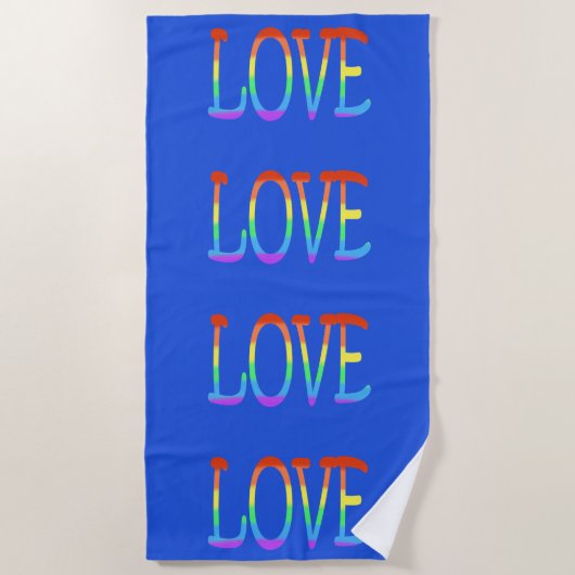 Love Rainbow Colors Word Beach Serviettes (Devant)