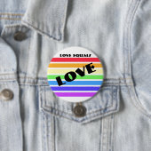 Love Rainbow Flag Stripes Ronde Button 7,6 Cm (In situ)