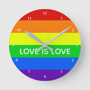 Love Rainbow Gay Pride Cute LGBT Ronde Klok