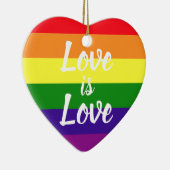 Love Rainbow Gay Pride Keramisch Ornament (Rechts)