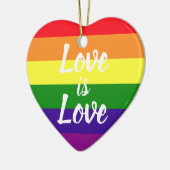 Love Rainbow Gay Pride Keramisch Ornament (Links)