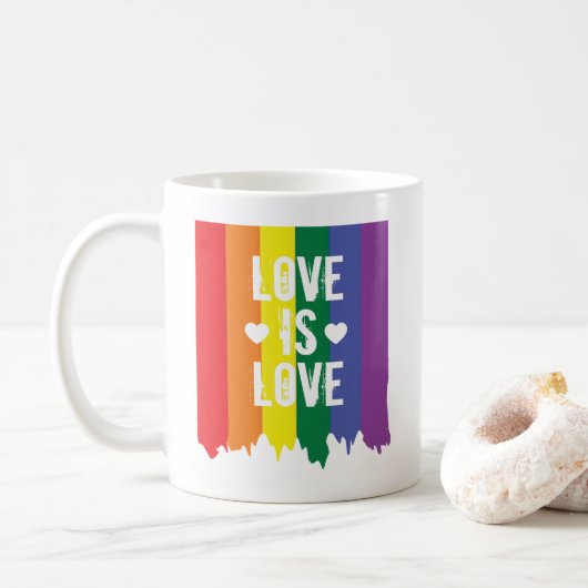 Love Rainbow Gay Pride LGBT-loopverf Koffiemok (Met donut)