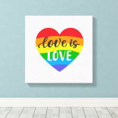 Love Rainbow Heart Canvas Afdruk (Insitu (Houten vloer))