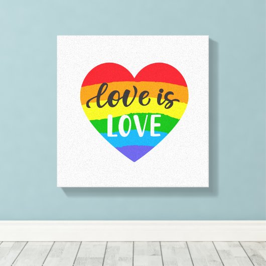 Love Rainbow Heart Canvas Afdruk (Insitu (Houten vloer))