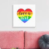 Love Rainbow Heart Canvas Afdruk (Insitu (Woonkamer))