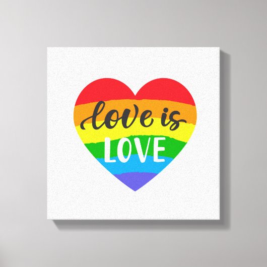 Love Rainbow Heart Canvas Afdruk (Voorkant)