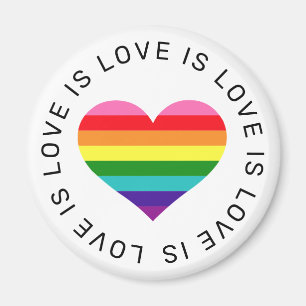 Love Rainbow Heart Gay Pride Magneet