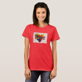 Love Rainbow Heart Glitter Art Word TShirts (Voorkant volledig)