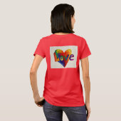 Love Rainbow Heart Glitter Art Word TShirts (Achterkant volledig)