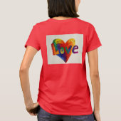 Love Rainbow Heart Glitter Art Word TShirts (Achterkant)