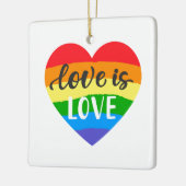 Love Rainbow Heart Keramisch Ornament (Links)