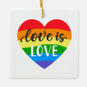 Love Rainbow Heart Keramisch Ornament (Voorkant)