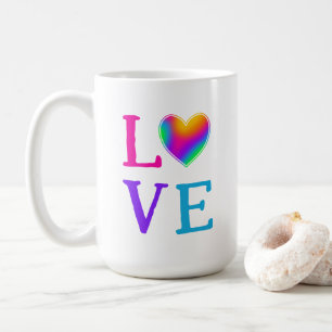 LOVE Rainbow Heart Koffiemok