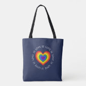 Love Rainbow Heart LGBTQ Pride Navy Blue Draagtas (Achterkant)