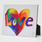 Love Rainbow Heart Painting Poem Plaque Fotoplaat (Zijkant)