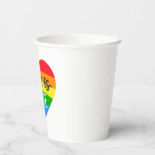 Love Rainbow Heart Papieren Bekers (Achterkant)