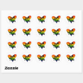 Love Rainbow Heart Ronde Sticker (Vel)