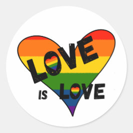 Love Rainbow Heart Ronde Sticker