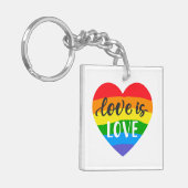 Love Rainbow Heart Sleutelhanger (Voorkant Links)