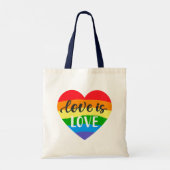 Love Rainbow Heart Tote Bag (Achterkant)