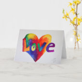 Love Rainbow Heart Wenskaart of Note Cards Kaart (Gele Bloem)