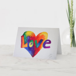 Love Rainbow Heart Wenskaart of Note Cards Kaart