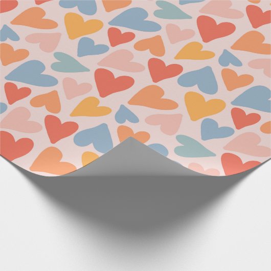 Love Rainbow Hearts Pattern Wrapping Paper Cadeaupapier (Hoek)